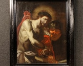 Antique Italian religious painting ecce homo from 18th century