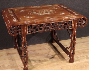 Eingelegt Tisch Fake Perlmutt Antik Stil Orientalische Konsole des 20.Jahrhunderts