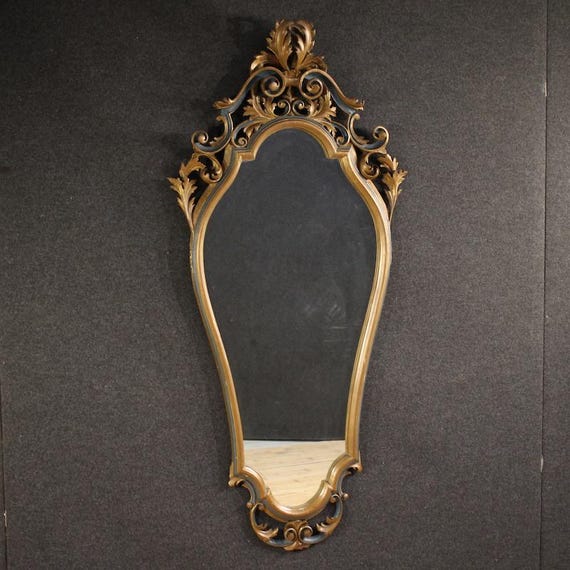 Italian mirror lacquered and gold frame in wood Louis XV style 20th century
