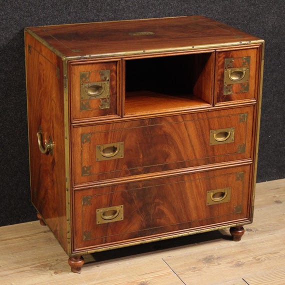 English naval chest of drawers in wood antique style 20th century commode
