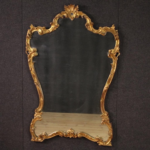 Great Italian mirror in golden wood furniture frame art 20th century