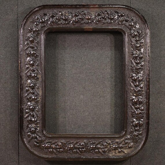 Antique Italian frame wood and plaster furniture mirror painting 19th century