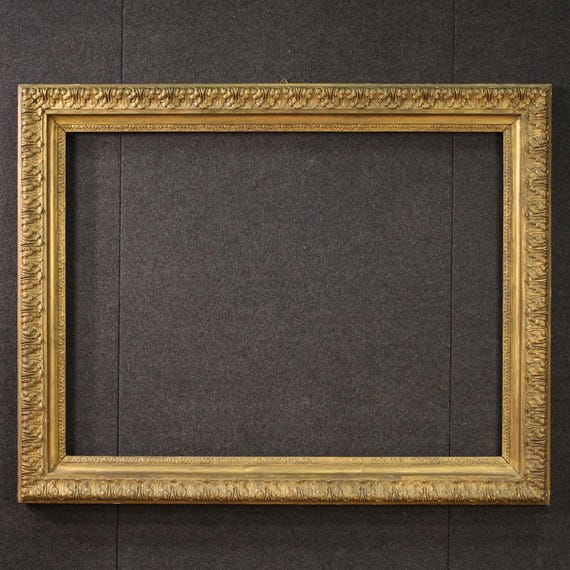 Great Italian frame in golden wood carved furniture 20th century antique style