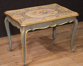 Living room coffee table antique Venetian style lacquered painted furniture 60s