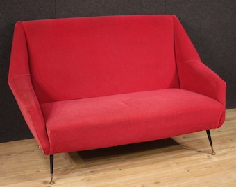 Italiaanse bank moderne vintage design meubelbank in rood fluwelen woonkamer