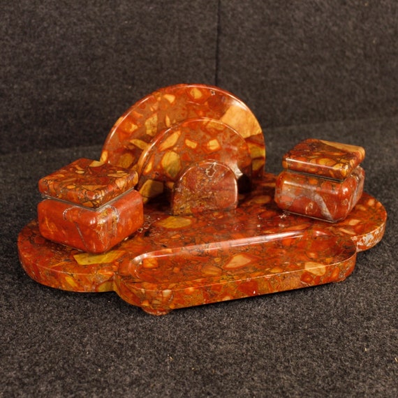 French Art Deco marble inkwell