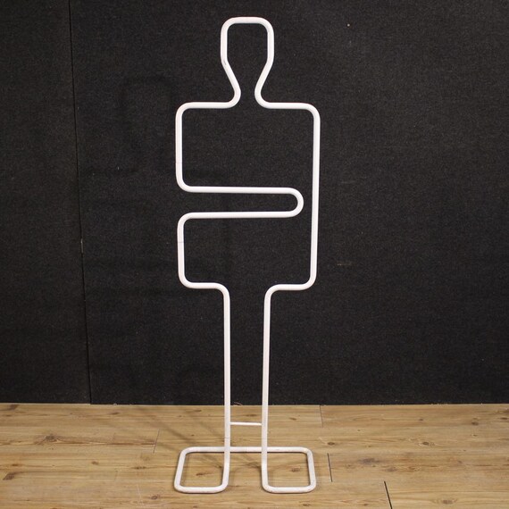 Valet stand in white metal Italian furniture modern design 70s bedroom