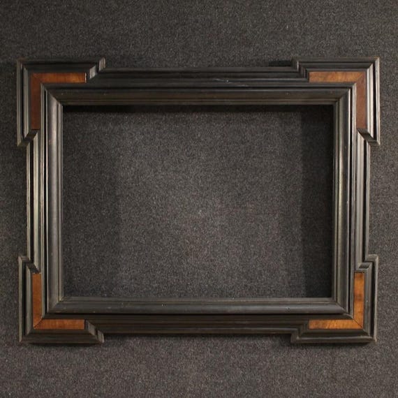 Italian Guilloche frame wood furniture mirror painting antique style 20th cent