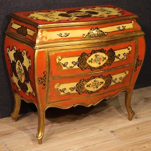 Gelakt commode beschilderd dressoir antieke ladekast in Toscaanse stijl 20e eeuw