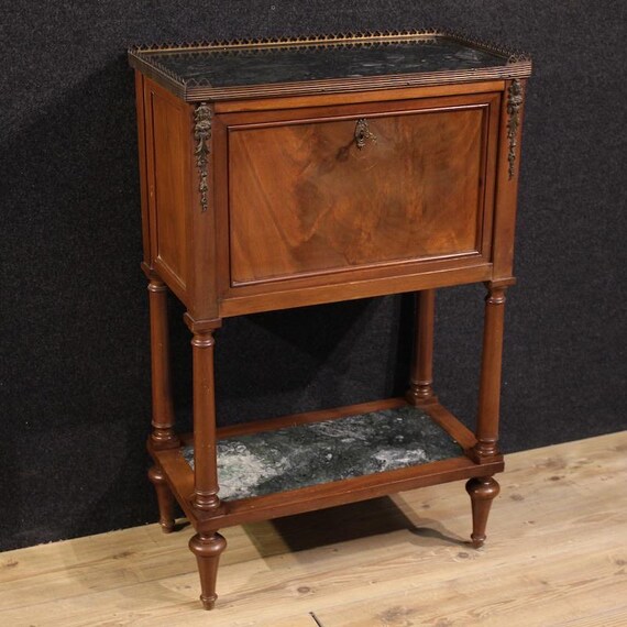 Small French cabinet secretaire desk in wood Empire style 20th century