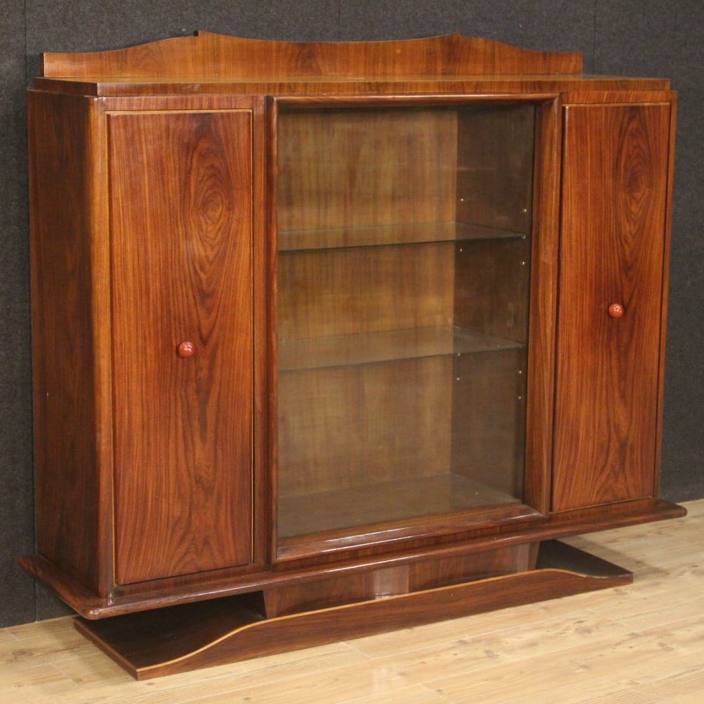 Vitrine bookcase display cabinet antique style Art Deco furniture in wood