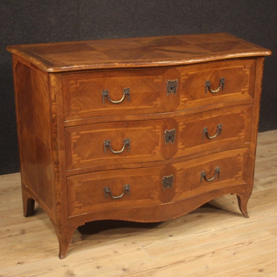 Commode dresser antique style Louis XV furniture chest of drawers in wood 900