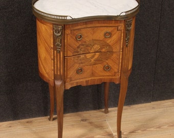 French bedside table antique style Napoleon III furniture nightstand marble top