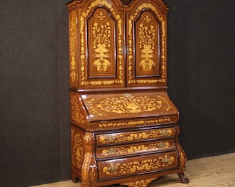 Trumeau furniture writing desk in inlaid wood antique style secrétaire bureau