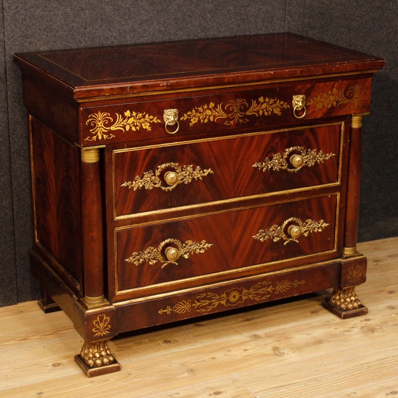 French Dresser In Mahogany Wood In Empire Style Etsy