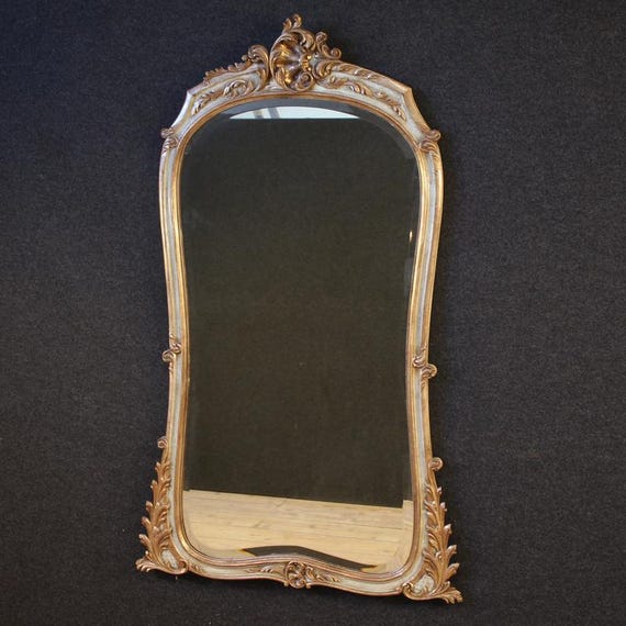 French mirror lacquered and silvered wood Louis XV style 20th century frame