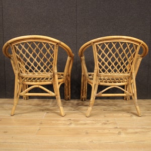 Pair armchairs furniture chairs wicker antique style garden living room image 7
