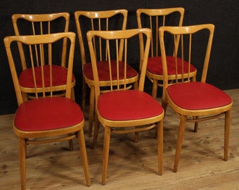 Stühle Sesseln Möbeln Design aus Holz rot Kunstleder Wohnzimmer Moderne 900