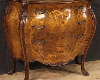 Commode commode, meubles italiens en bois marqueté, commode de style antique