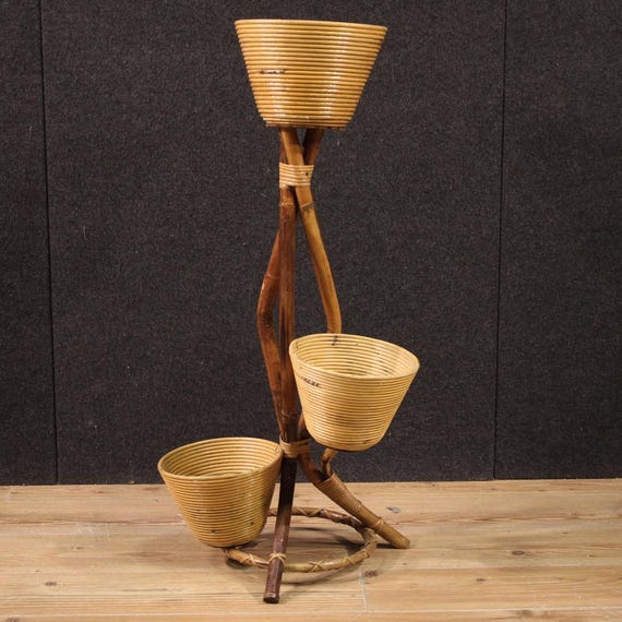 Italian design bamboo planter vase holder plant stander modern furniture 900