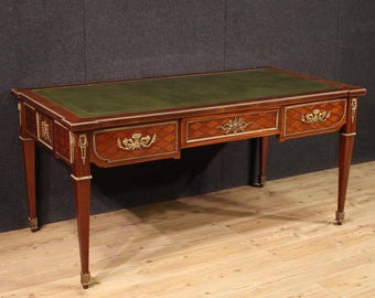 Escritorio francés mueble mesa madera estilo antiguo Luis XVI siglo XX