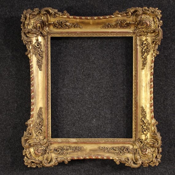 Italian gold frame in wood plaster furniture mirror Napoleon III 19th century