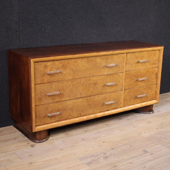 Chest of drawers furniture commode design Italian dresser modern in wood 70s