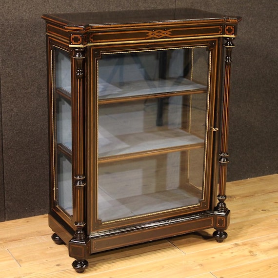 Display cabinet English vitrine furniture sideboard inlaid wood bookcase 800