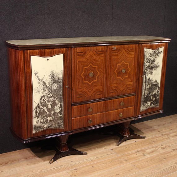 Italian bar cabinet sideboard modern design Fratelli Rigamonti Desio Milan 900