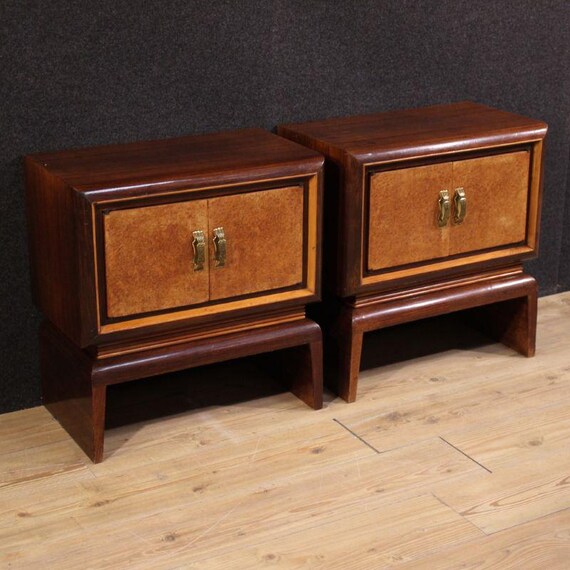 Pair of Italian bedside tables, mid-20th century