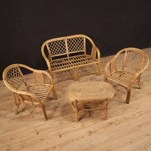 Pair armchairs furniture chairs wicker antique style garden living room image 2