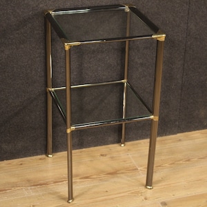 Side table design furniture in metal and glass living room modern vintage