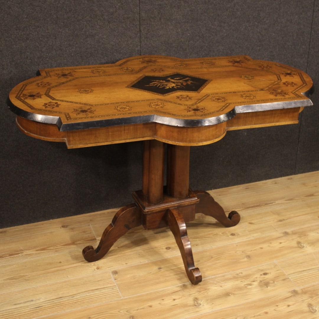 Table Furniture Antique Living Room in Inlaid Wood 800 19th Century - Etsy