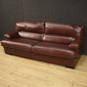 Large leather sofa vintage furniture living room modern modernism 20th century