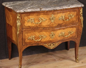 Commode ancienne de style Louis XV, France, XVIIIe siècle en contreplaqué