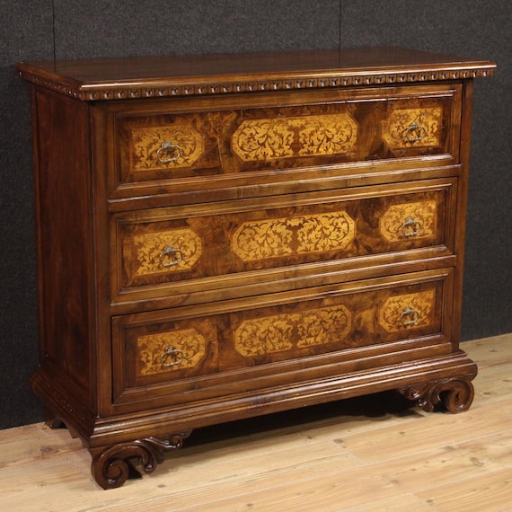 Commode in inlaid wood furniture antique style dresser chest of drawers 900