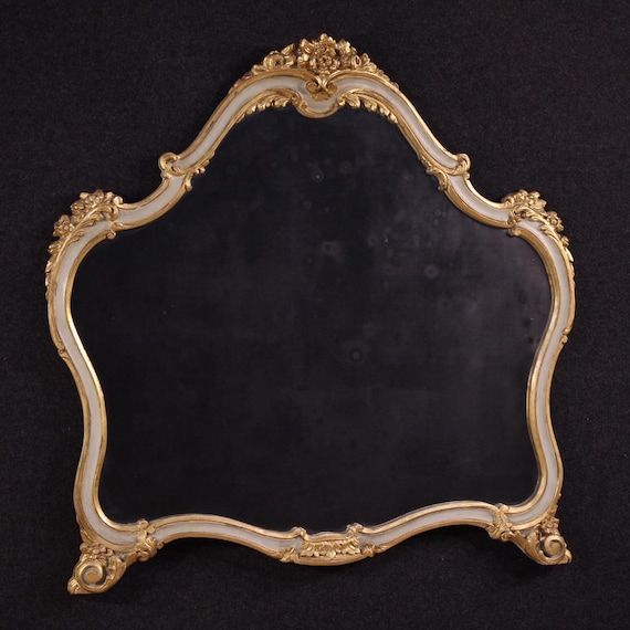 Italian mirror furniture in lacquered and gold wood frame 20th century