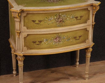 Commode in lacquered wood chest of drawers painted furniture antique style 900