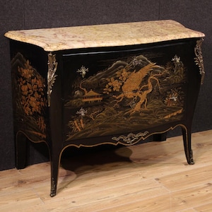 Franse commodekast chinoiserie gelakte Louis XV-stijl 20e eeuw