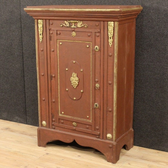 Cabinet Italian furniture antique style sideboard fake safe painted wood 900