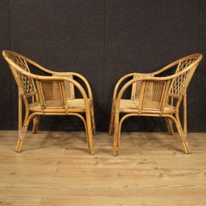 Pair armchairs furniture chairs wicker antique style garden living room image 5