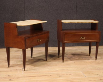 Night stands modern pair of bedside tables 2 furniture onyx top design 70s 900