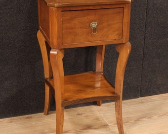 Side table furniture nightstand Italian walnut wood antique style living room