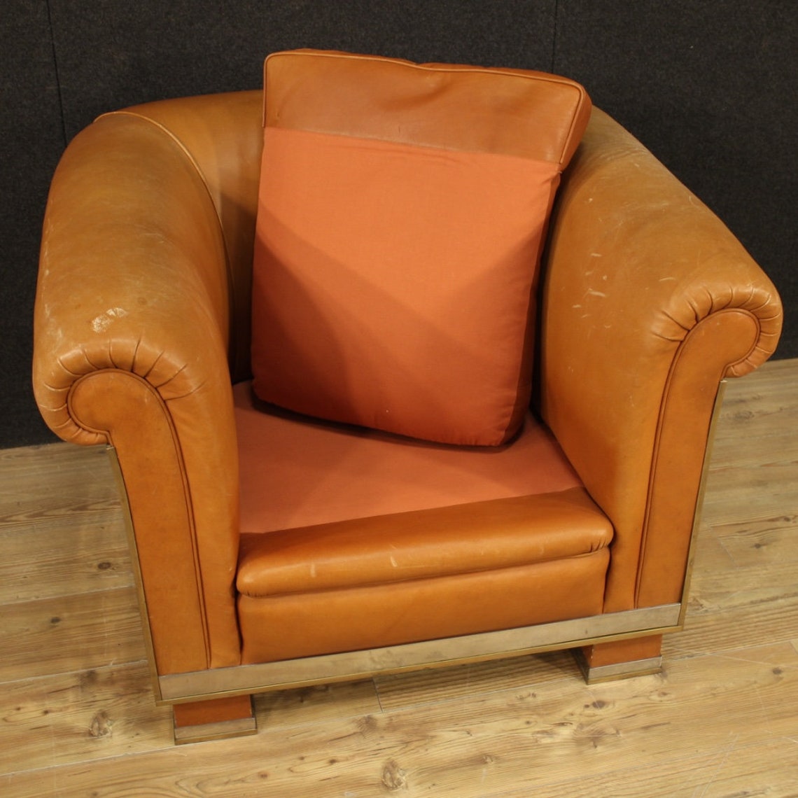Italian Design Armchair Furniture in Leather Living Room Chair Vintage ...