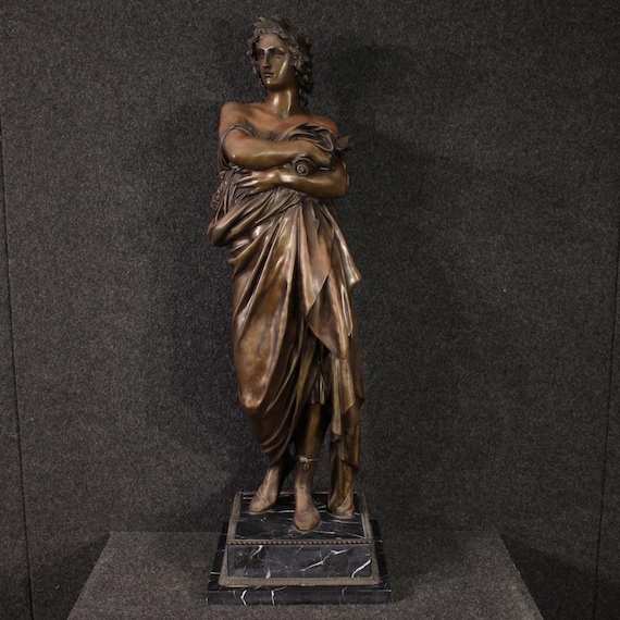 Virgil bronze sculpture statue marble base Divine Comedy 20th century