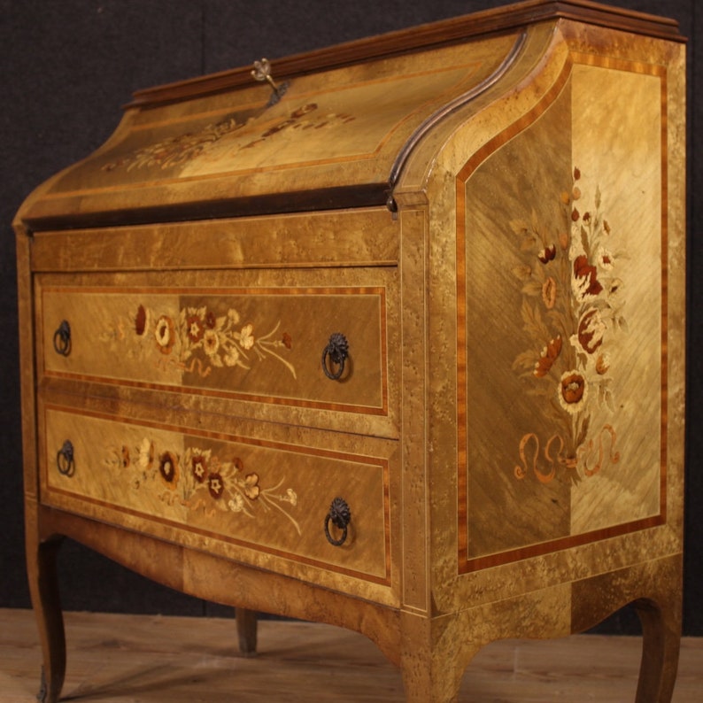 Italian bureau in inlaid wood