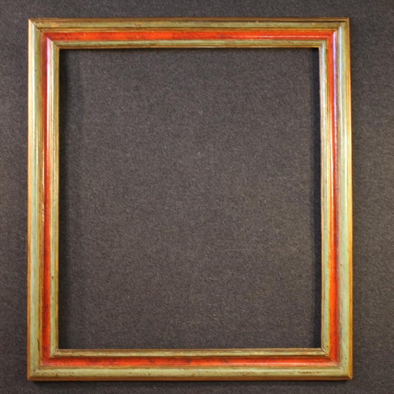 Antique Spanish frame in lacquered gold wood mirror painting 18th century