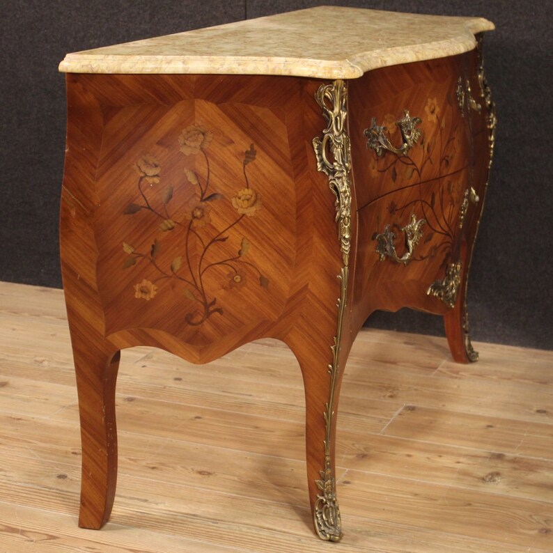 French Inlaid Dresser With Marble Top Etsy