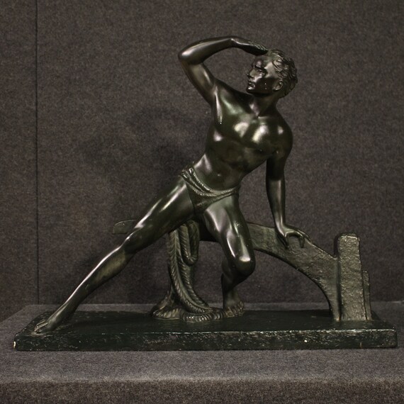 Plaster sculpture statue man furniture collection work of art from the 40s