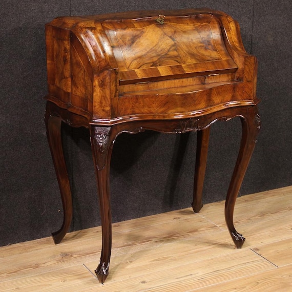 Venetian bureau in wood secrétaire furniture desk commode antique style 900